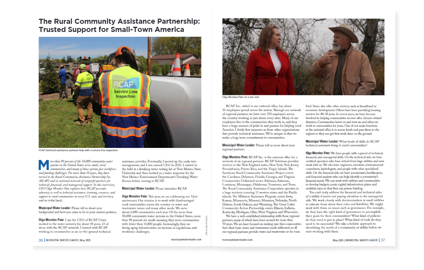 Municipal Water Leader Article magazine layout