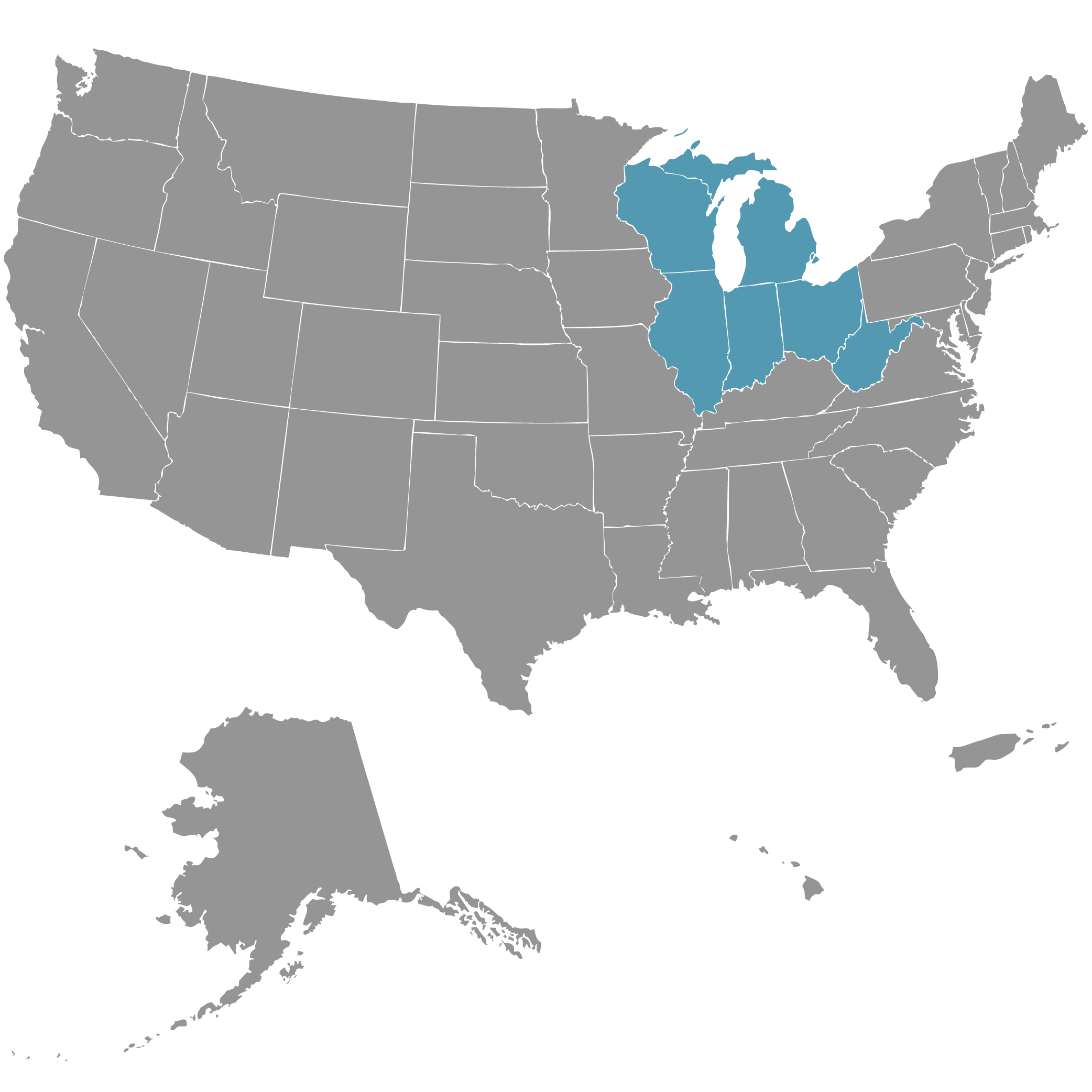 great lakes us vector map 1